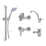 ست شیرآلات طراوش مدل نگین به همراه علم یونیکا زانوسی