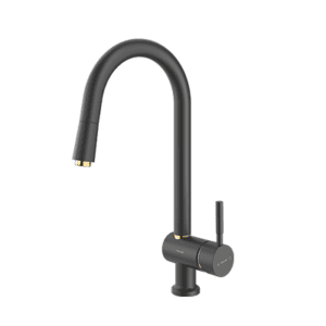 شیر آشپزخانه شاوری مدل موناکوپلاس مشکی طلایی