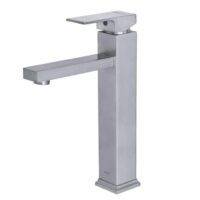 شیر روشویی پایه بلند اروپا کروم مات شودر