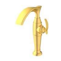 شیر روشویی پایه بلند گلوریس طلایی مات شودر