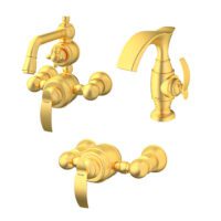 ست شیرآلات گلوریس طلایی مات شودر