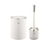 سطل و فرچه سفید کروم رومانتیک