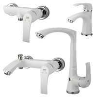 ست شیرآلات لوتوس سفید راسان