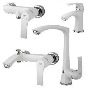 ست شیرآلات لوتوس سفید راسان