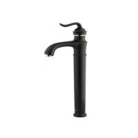 شیر روشویی پایه بلند لوکا مشکی طلایی شودر