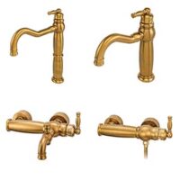 ست شیرآلات آنتیک طلایی مات قهرمان