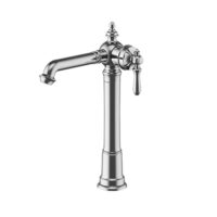 شیر روشویی پایه بلند بیزانس کروم مات شودر