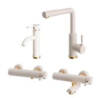 ست شیرآلات مارینو شیری طلایی شودر