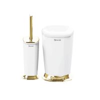 برس توالت و سطل پدالی ایمن آب طلایی