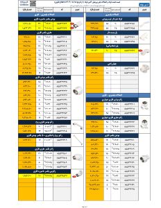لیست قیمت آذین مغزی و بوشن فلزی و یکسر فلزی آبان 404