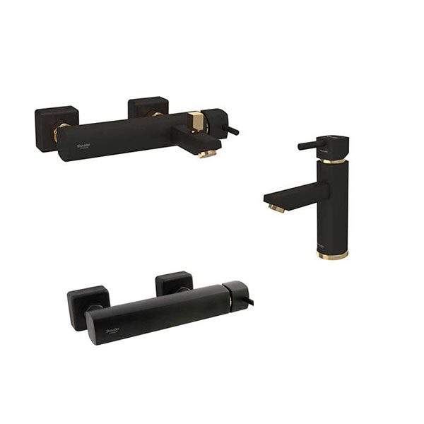 شیرآلات شودر مدل یونیک مشکی طلایی