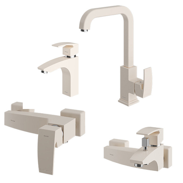 شیرآلات شودر مدل باواریا شیری کروم