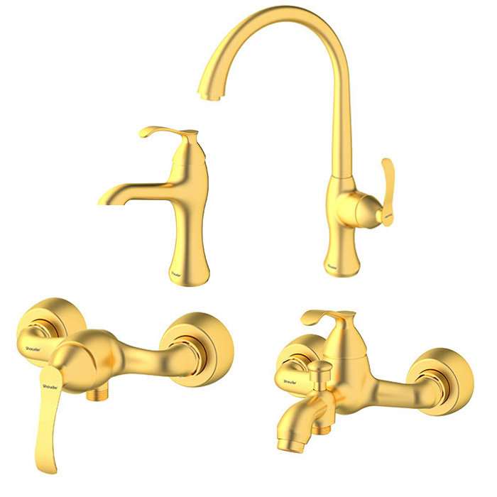 شیرآلات شودر مدل کلاسیک طلایی مات