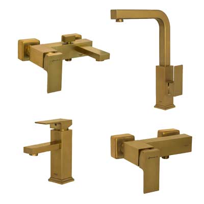 شیرآلات شودر مدل باروک پلاس طلایی مات