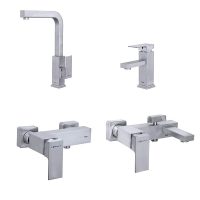 ست شیرآلات اروپا کروم مات شودر