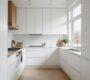 کابینت سفید برای آشپزخانه کوچک