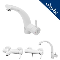 شیرآلات قهرمان مدل ارکیده سفید کروم